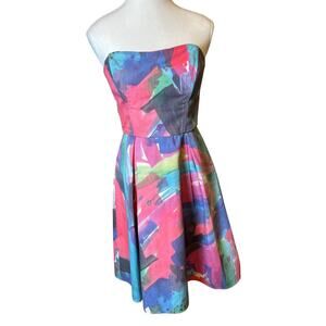 coreylynncalter | Watercolor Sleeveless Fit & Flare Dress | 8